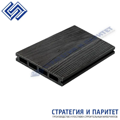 Террасная доска МПК 3000x150x18 ГРАФИТ структура дерева