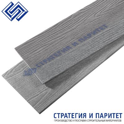 Фиброцементный сайдинг под дерево 3000x300x8 мм СЕРЫЙ