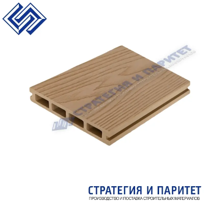 Террасная доска МПК 3000x150x18 БЕЖЕВЫЙ структура дерева