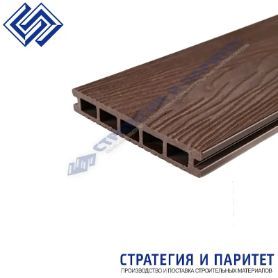 Террасная доска МПК 3000x150x24 Верста (3D тиснение / вельвет) ШОКОЛАД