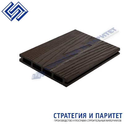 Террасная доска МПК 3000x150x18 ШОКОЛАД структура дерева