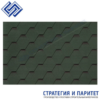 Гибкая черепица Roofshield Классик Стандарт Зеленый с оттенением