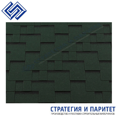 Гибкая черепица Roofshield Классик Модерн Зеленый с оттенением