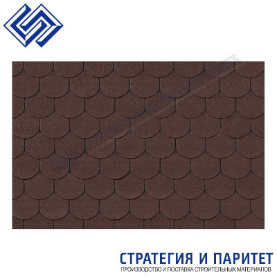 Гибкая черепица Roofshield Фемели Лайт Готик Коричневый с оттенением