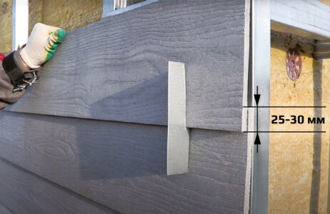 Установка фиброцеметного сайдинга с нахлестом