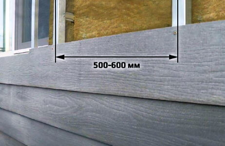 Расстояние между вертикальными профилями для крепления фибросайдинга